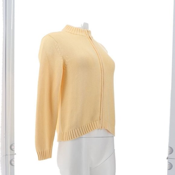 NWT LANDS' END UNIFORM BOY'S DRIFTER ZIP CARDIGAN SWEATER MAIZE LARGE (14-16) - Picture 2 of 10